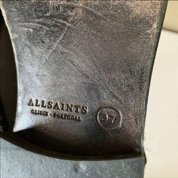 Allsaints Classic Leather Motorcycle Biker Boots EU 37/US 6 Gray Moto - Picture 10 of 16